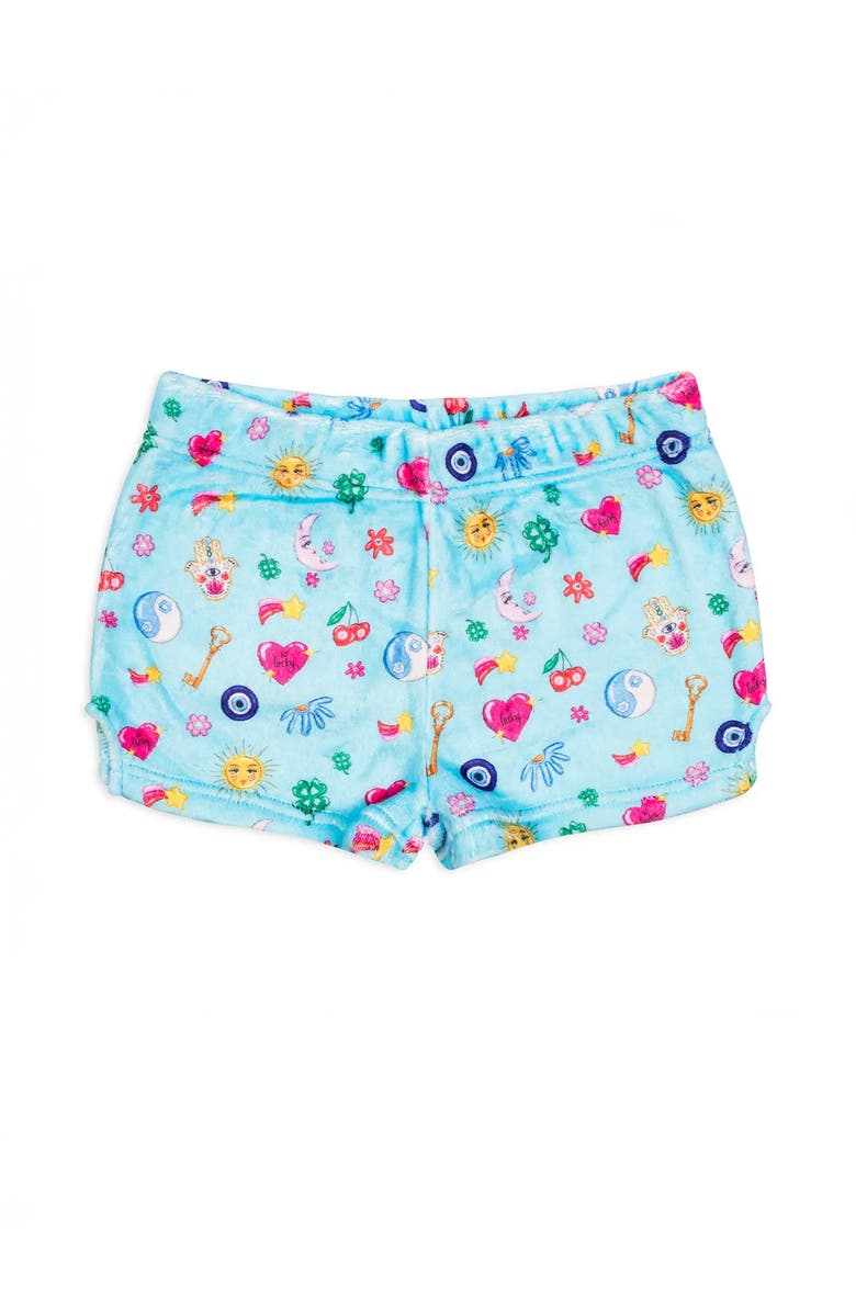 Preppy Goose Plush Lucky Charm loungewear Shorts, Alternate, color, Light Blue