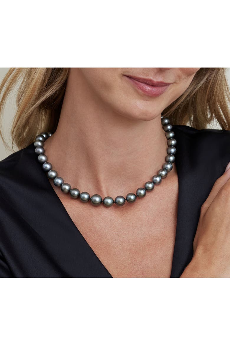 10-11mm Tahitian South Sea Pearl Necklace - AAA Quality, Main, color, White Gold Clasp
