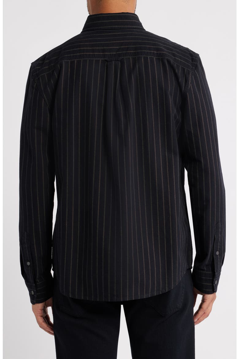 black pinstripe dress shirt Indochino Men's Custom Helston Anti-Wrinkle Pinstripe Black Shirt