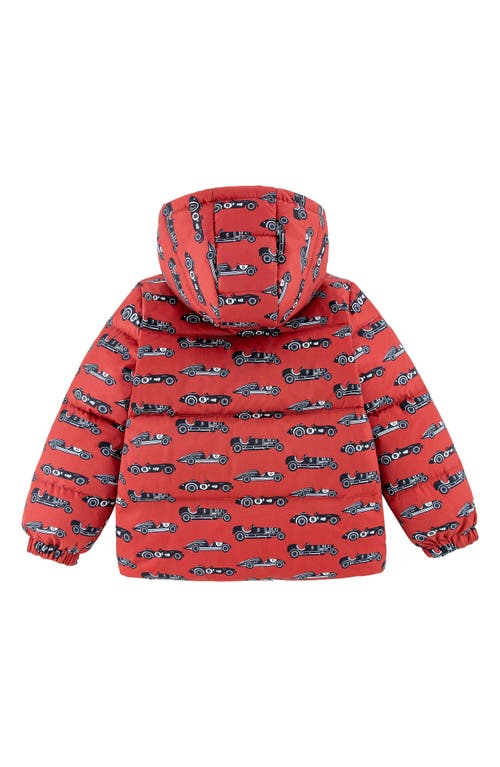 Calonie Kids' Alex Reversible Down Hooded Puffer Jacket In Red