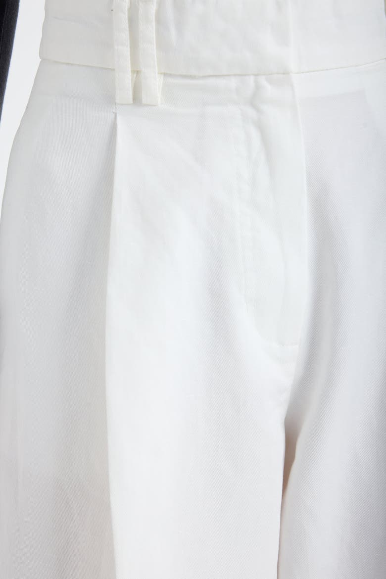 Cyra High-Waist Cotton Linen Blend Cropped Wide-Leg Trousers, Alternate, color, White