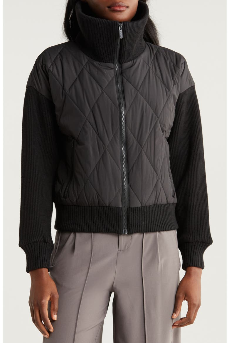 Hybrid Zip Front Jacket, Alternate, color, BLACK
