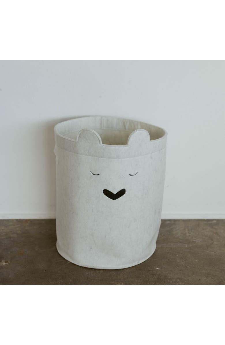 Parker Baby Co. Bear Felt Laundry Hamper, Alternate, color, White