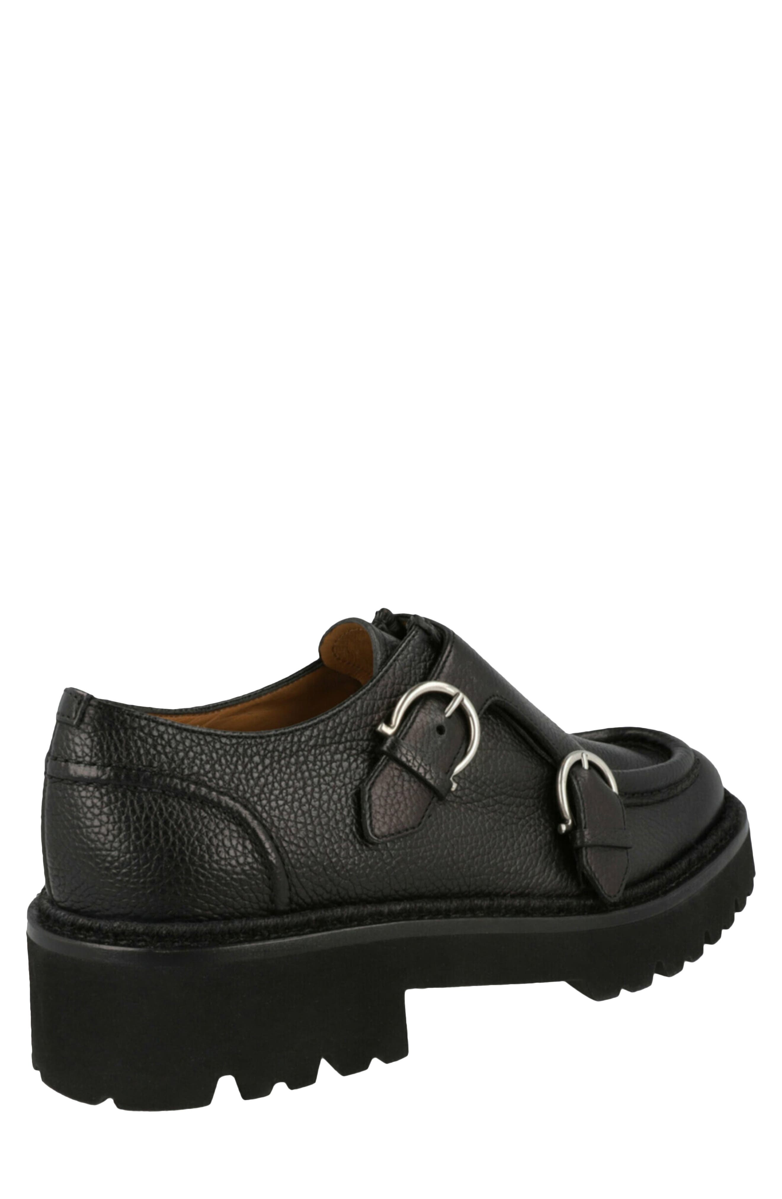 FERRAGAMO Gionny Monk Strap Shoe, Alternate, color, Black