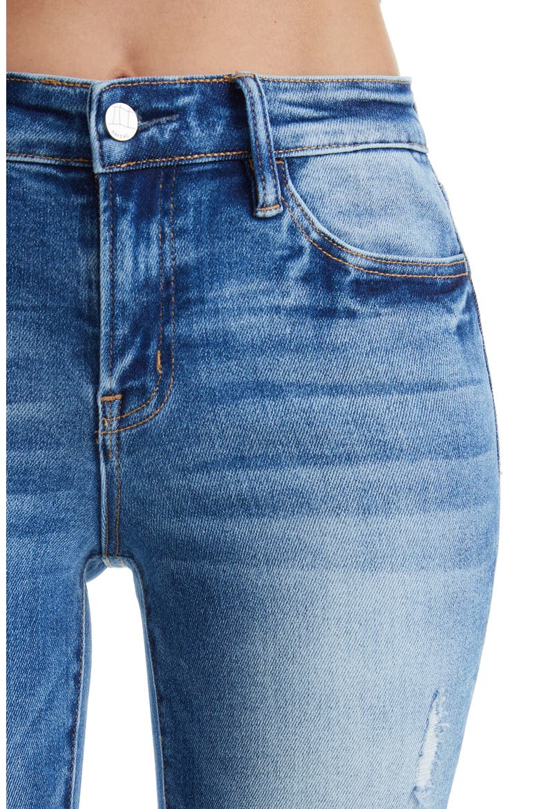 Fray Hem Flare Jeans, Alternate, color, MEDIUM BLUE