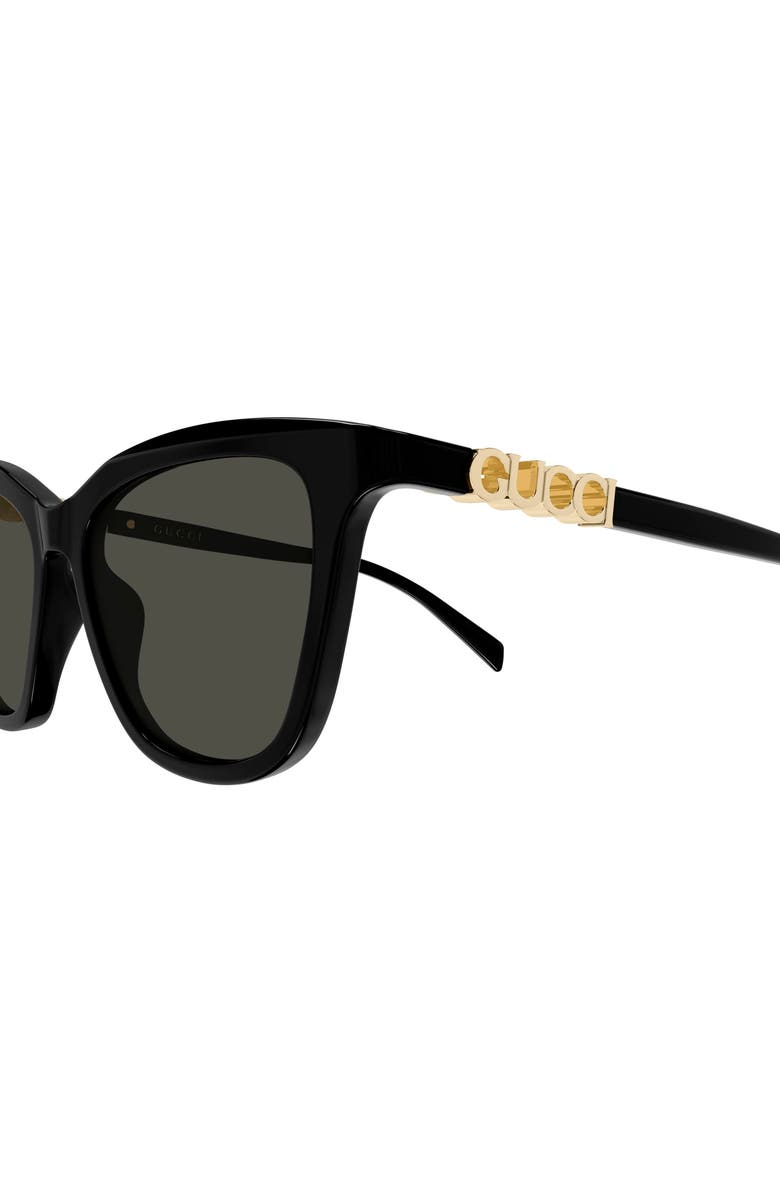 Gucci 52mm Cat Eye Sunglasses, Alternate, color, Black