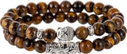EYE CANDY LOS ANGELES Luka Tiger Eye 2-Piece Beaded Bracelet