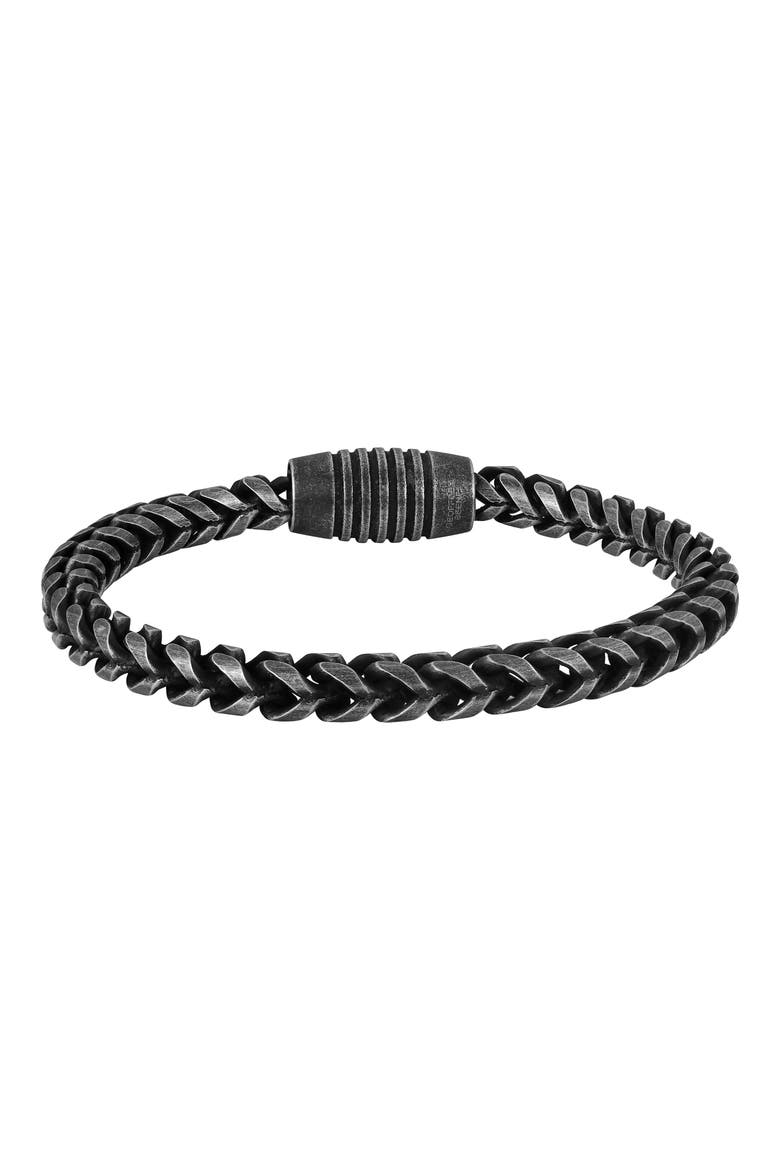 Men's Franco Chain Bracelet, Alternate, color, BLACK