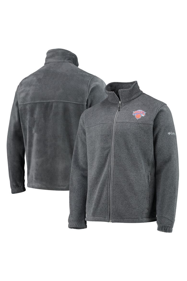 Men's Columbia New York Knicks Heathered Charcoal Flanker Full-Zip Jacket, Main, color, Heather Charcoal