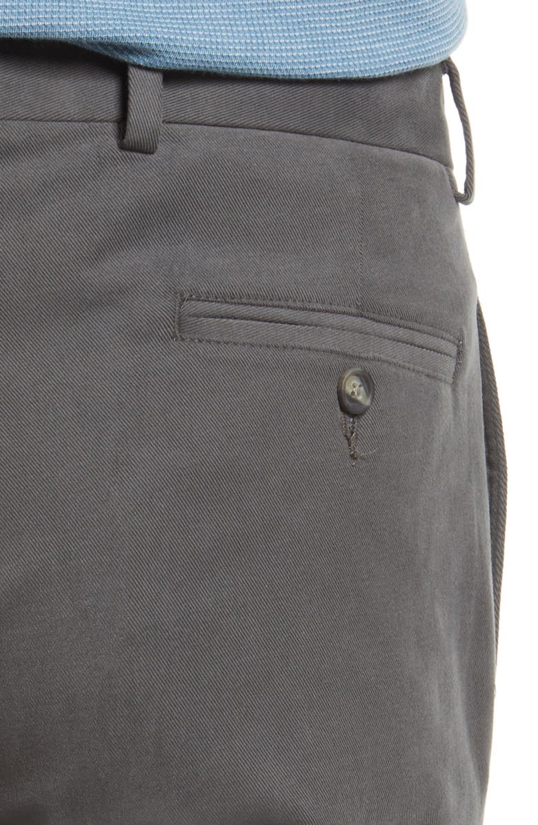 Berle Charleston Khakis Flat Front Brushed Stretch Twill Pants, Alternate, color, Grey