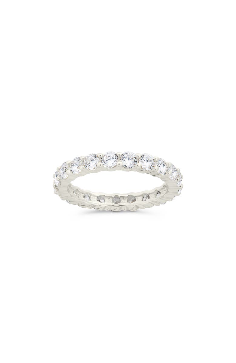Sterling Forever Gracie Cubic Zirconia Eternity Ring, Main, color, Silver