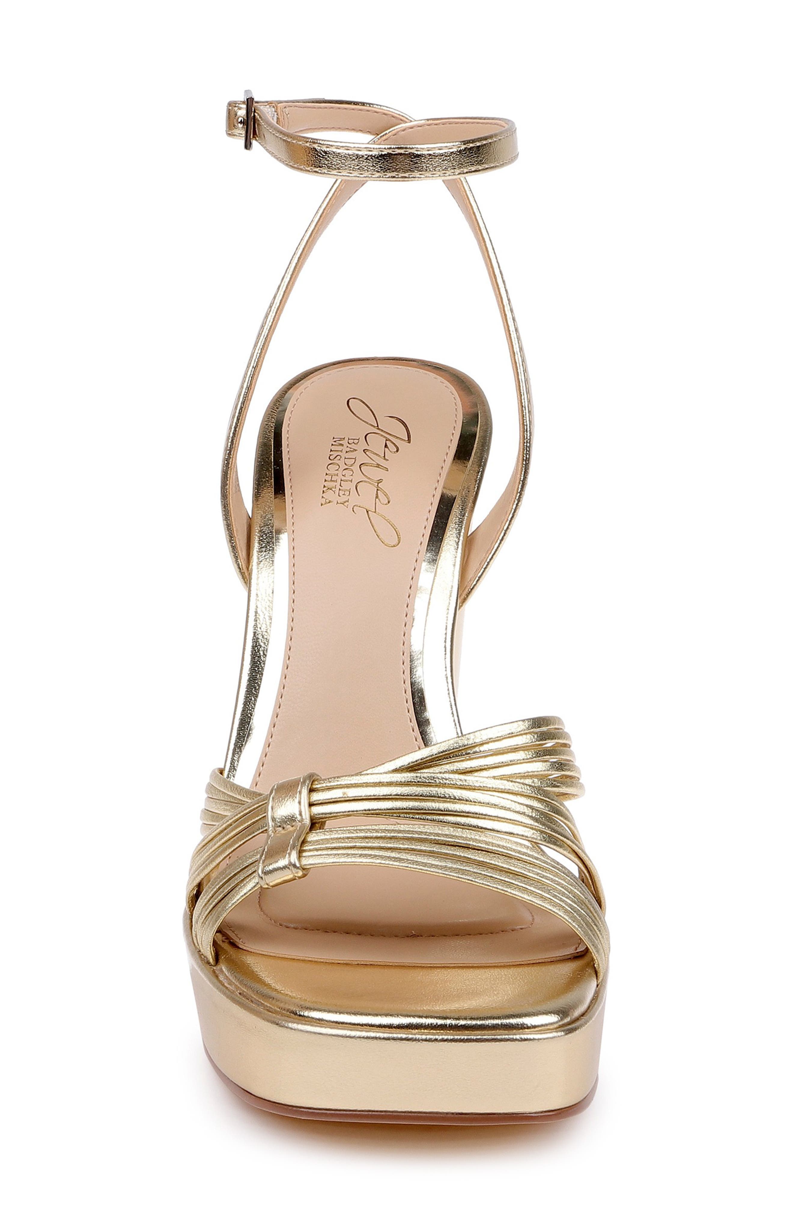 Zayla Ankle Strap Platform Sandal, Alternate, color, GOLD METALLIC