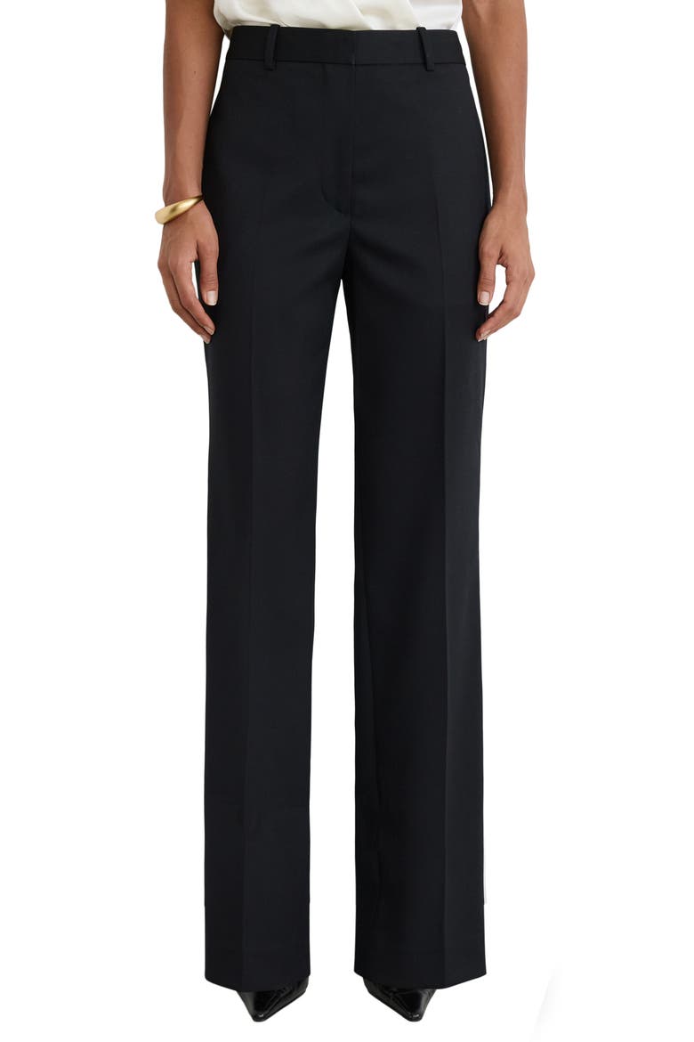 Dakota Wool Blend Career Pants, Main, color, BLACK