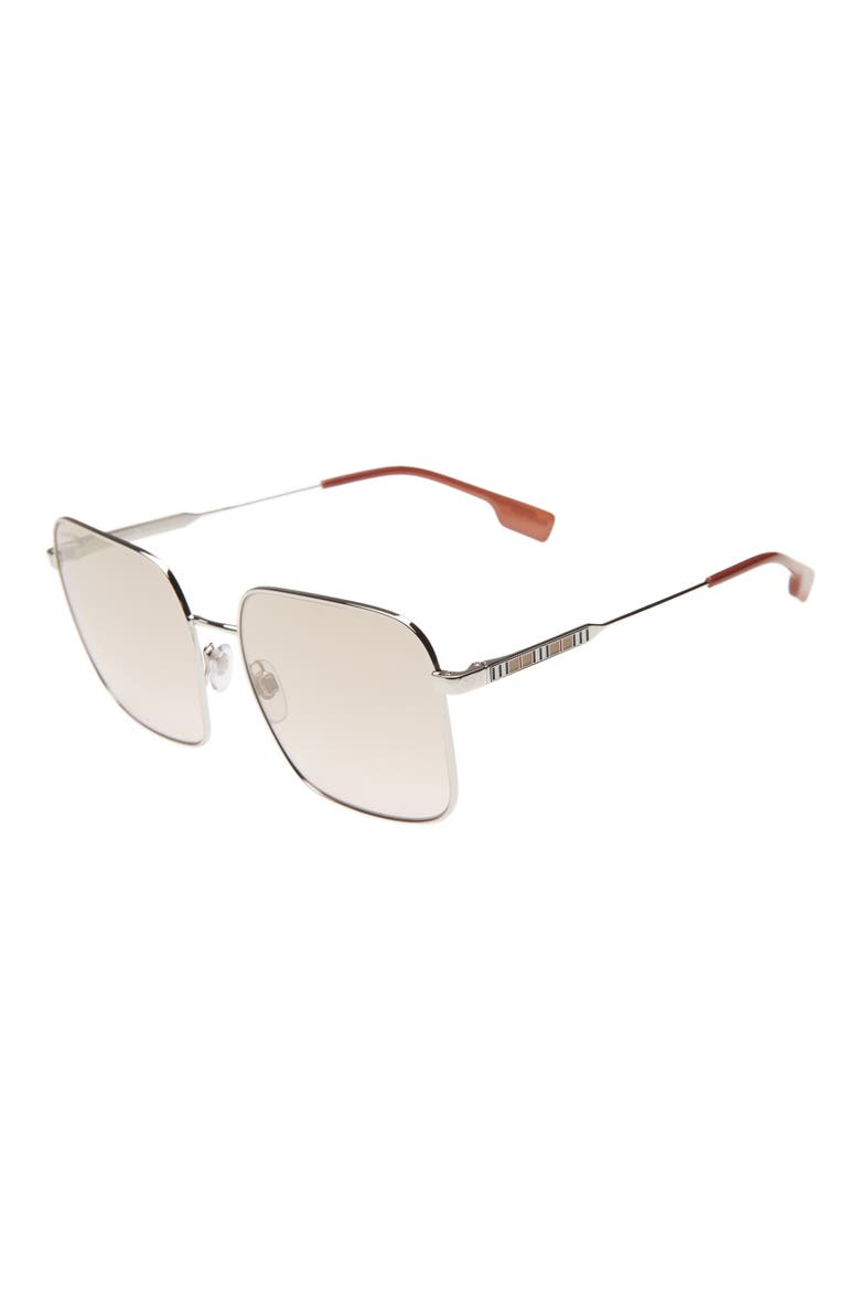 58mm Square Sunglasses, Alternate, color, SILVER/ BROWN GOLD GRADIENT