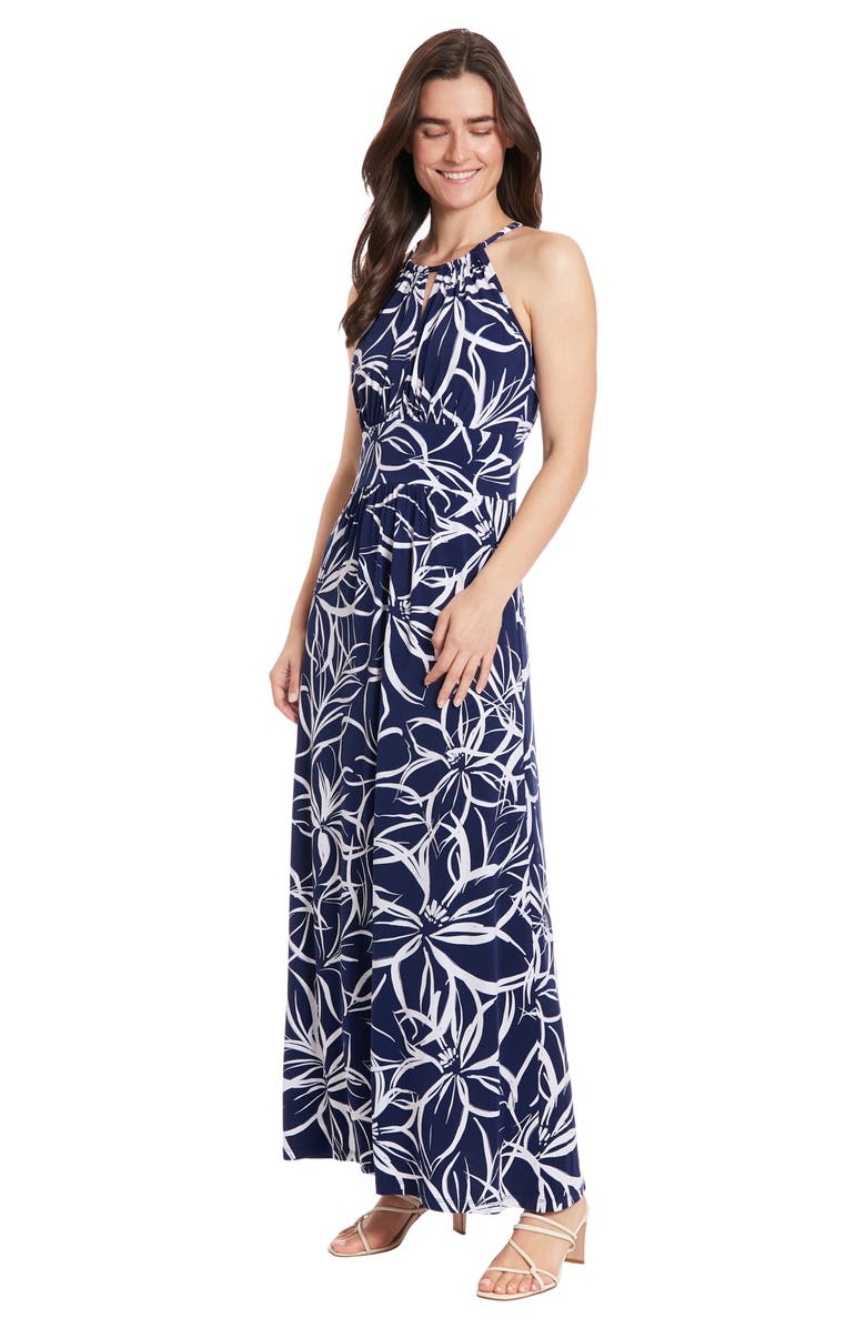 London Times Jersey Halter Maxi Dress, Alternate, color, 