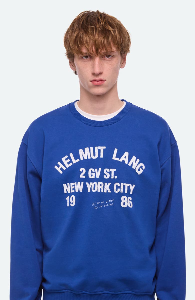 Helmut Lang Varsity Cotton French Terry Crewneck Sweatshirt, Alternate, color, 