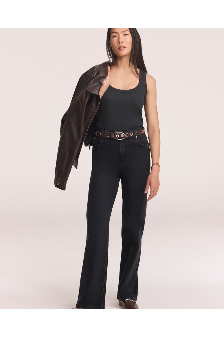 Straight Jeans, Alternate, color, Black