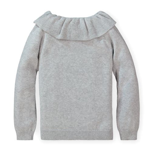 Hope & Henry Baby Girls' Ruffle Collar Sweater, Infant In Grey Heather