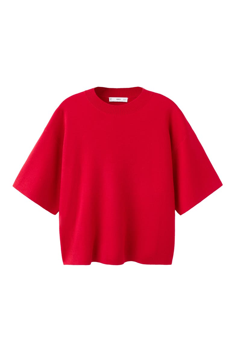 Oversize Short Sleeve Sweater, Alternate, color, RED