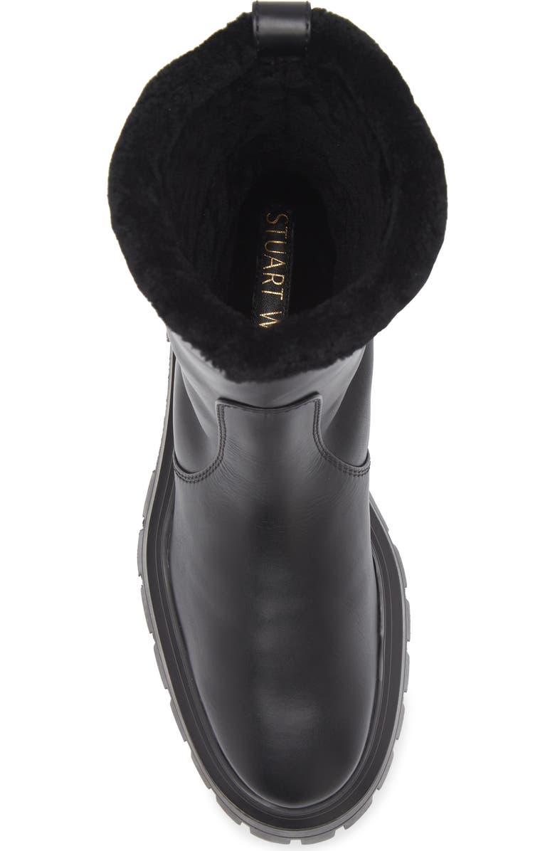 Stuart Weitzman Bedford Chill Genuine Shearling Lined Moto Bootie, Alternate, color,