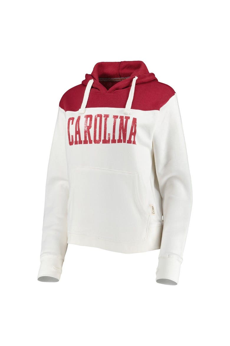 Women's Pressbox White/Garnet South Carolina Gamecocks Chicago 2-Hit Yoke Pullover Hoodie, Alternate, color, White