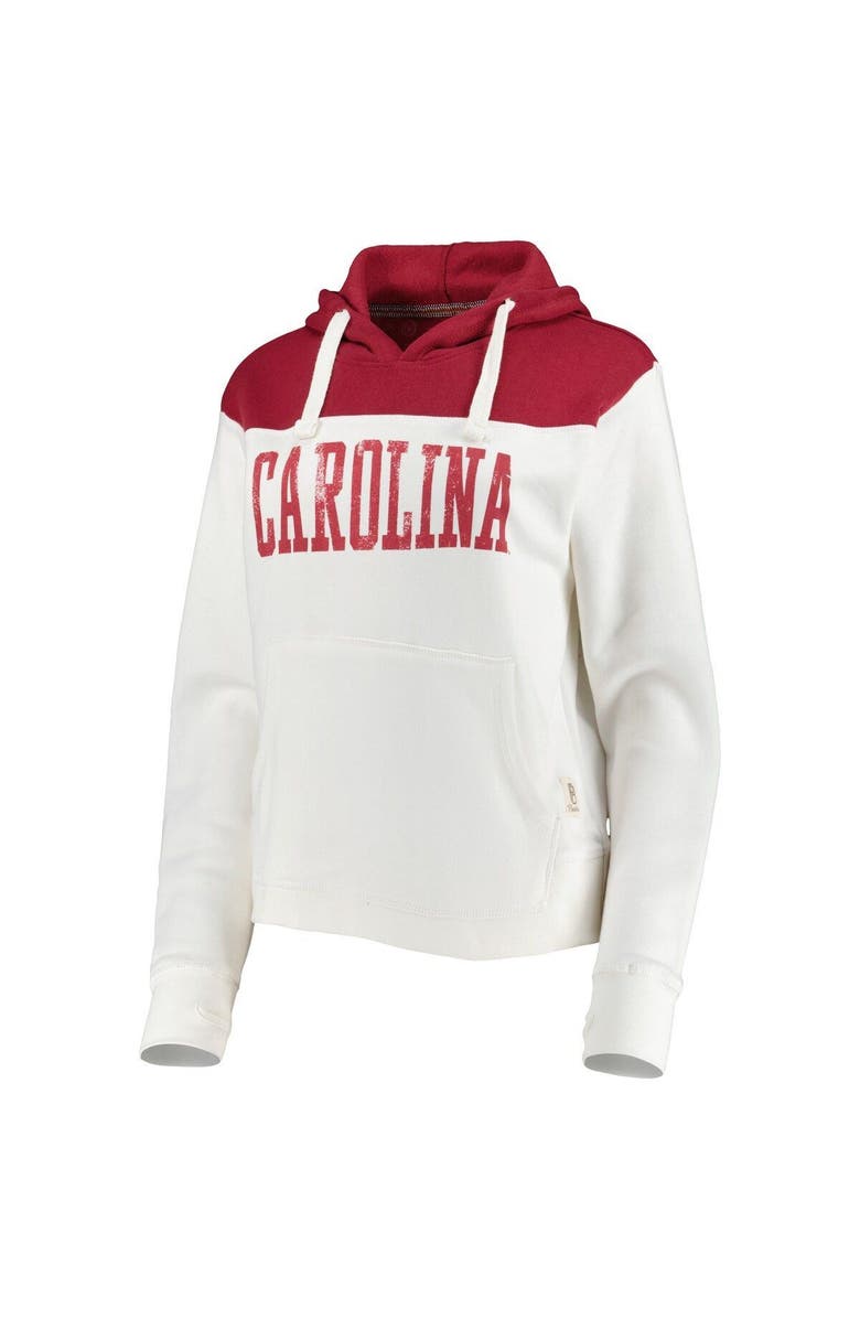 PRESSBOX Women's Pressbox White/Garnet South Carolina Gamecocks Chicago 2-Hit Yoke Pullover Hoodie, Alternate, color,