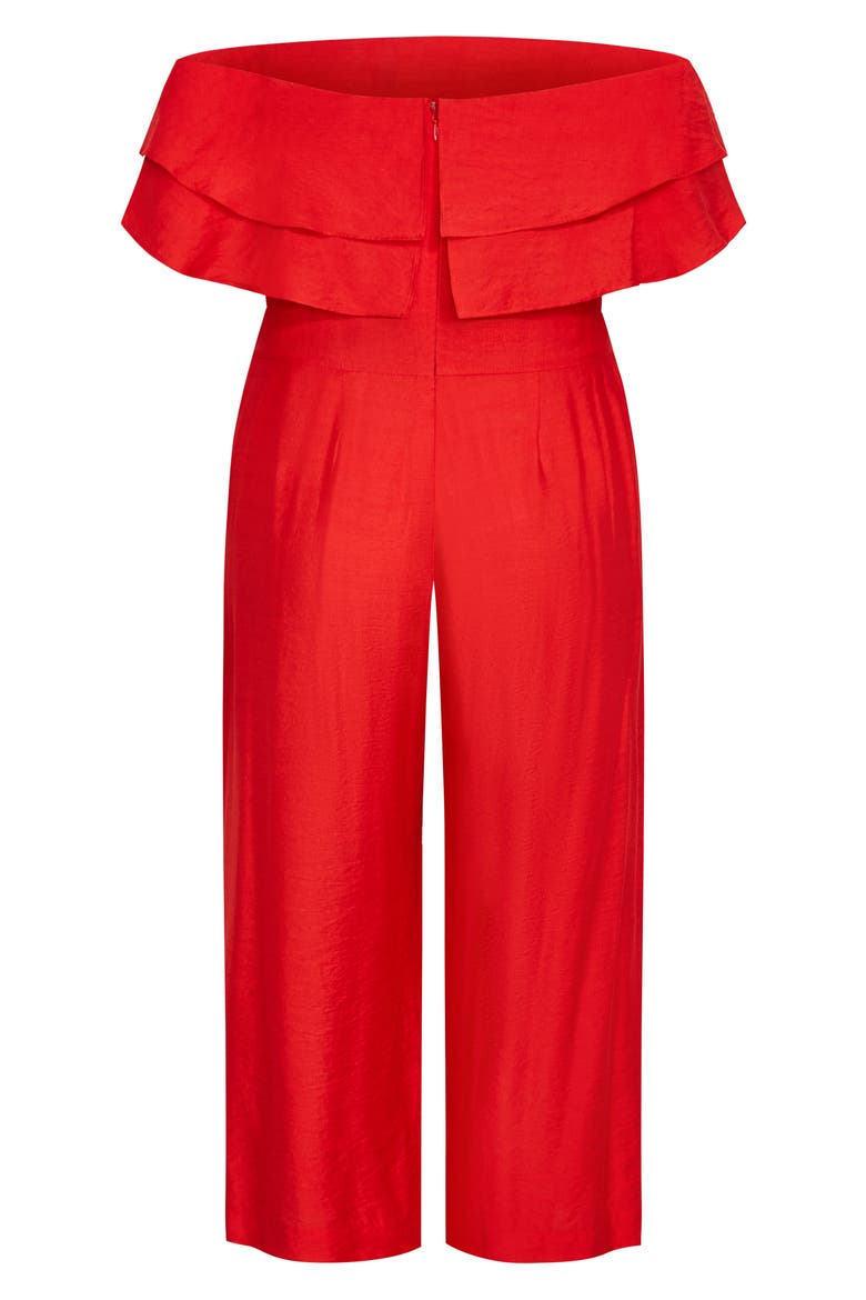 Poppy Ruffle Off the Shoulder Jumpsuit, Alternate, color, SUNSET