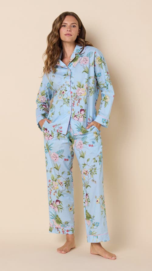 The Cat's Pajamas Luxe Pima Pajama Set In Blue