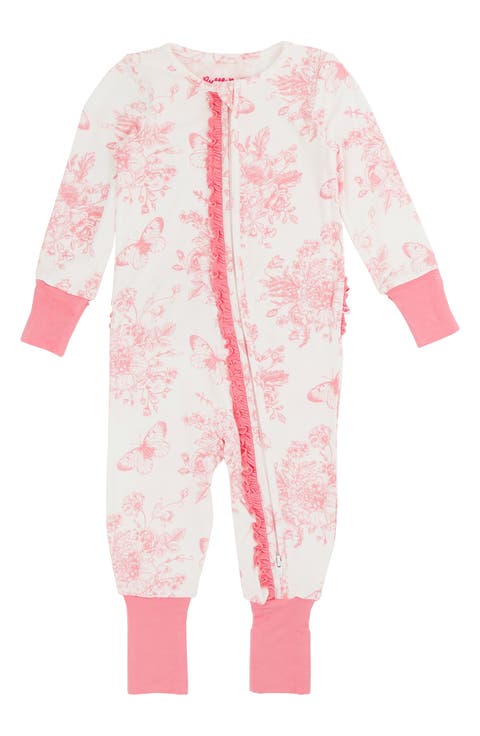 Butterfly Print Ruffle Convertible Romper (Baby)