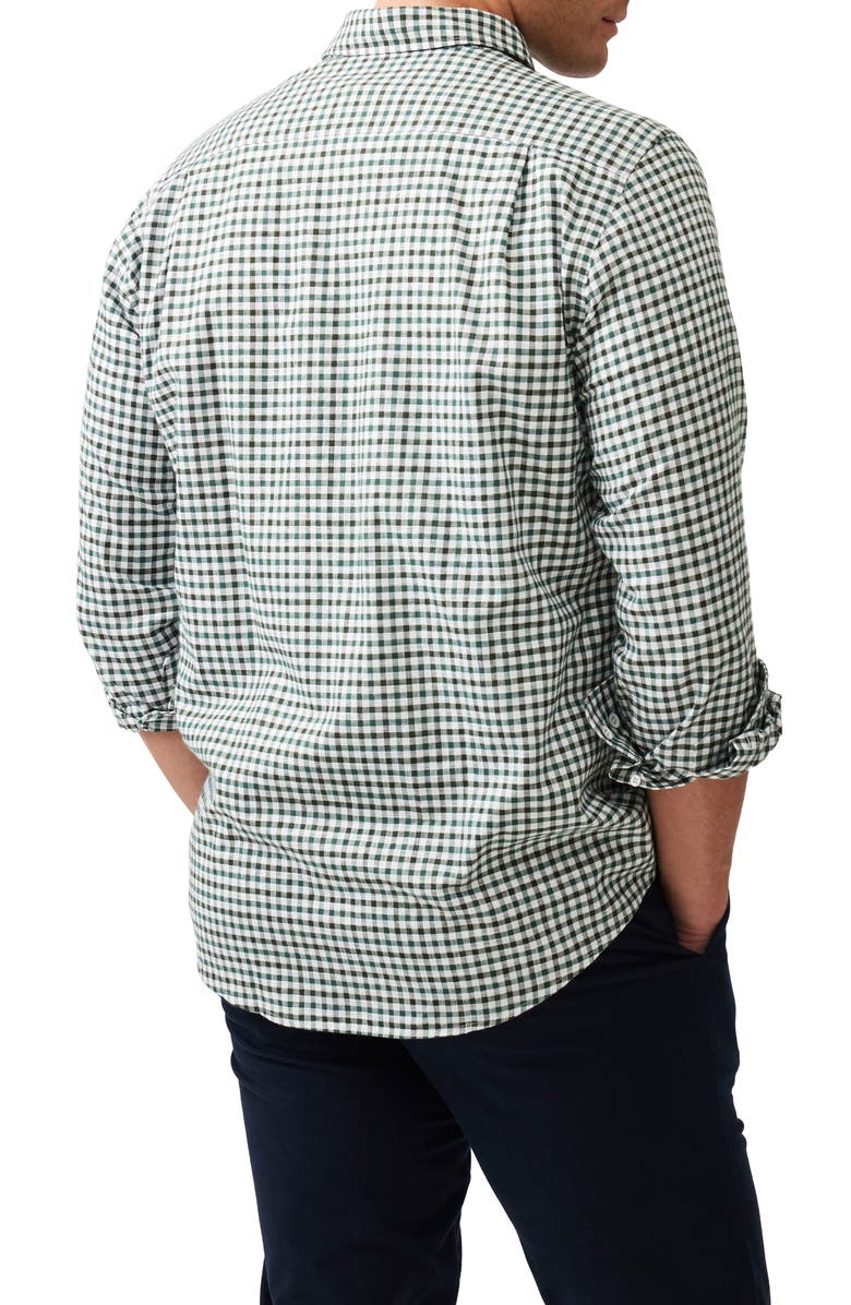 Rodd & Gunn Gebbies Valley Gingham Button-Up Cotton & Linen Shirt, Alternate, color, Deep Forest