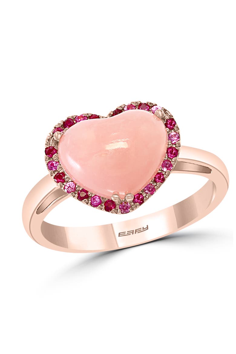 14K Rose Gold Blush Romance Heart Ring, Main, color, Pink