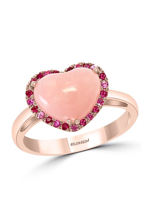 14K Rose Gold Blush Romance Heart Ring