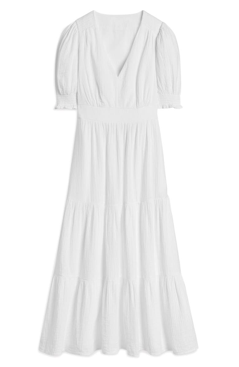 Boden Anna Cotton Gauze Midi Dress, Alternate, color, White