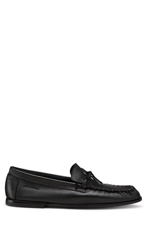 Stuart Weitzman Men's Montauk Grained Leather Moccasin Loafers In Black