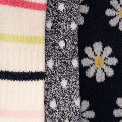 Muk Luks Cotton Compression Quarter Crew Socks 3 Pair Pack In Multi