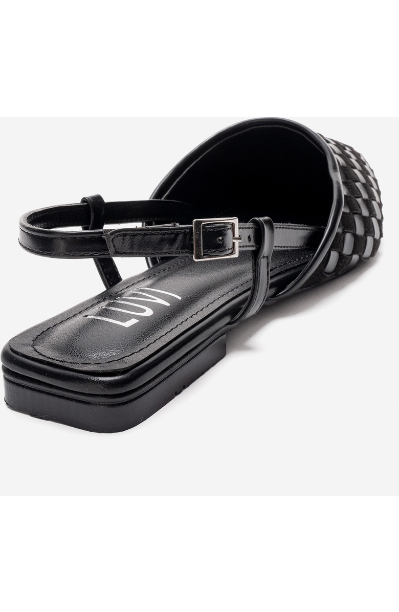 Prologue Shoes Chanda Pointed Toe Woven Sandal, Alternate, color, Black