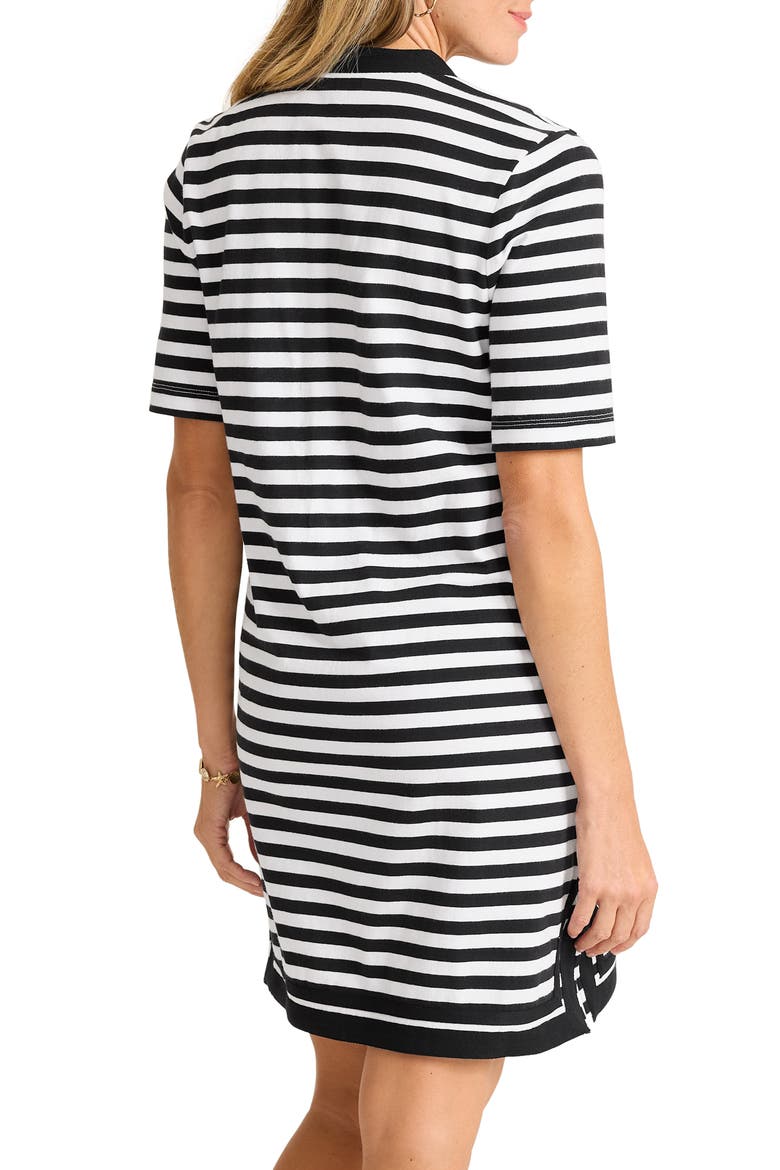 Amira Stripe Tunic Dress, Alternate, color, BLACK