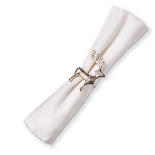 Tag Reindeer Napkin Ring Silver Aluminum Christmas Table Decor In Silver