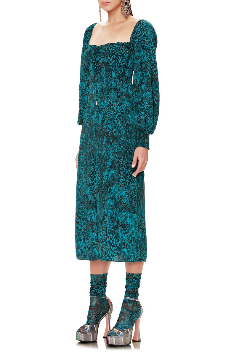 AFRM Lina Corset Midi Dress, Alternate, color, 