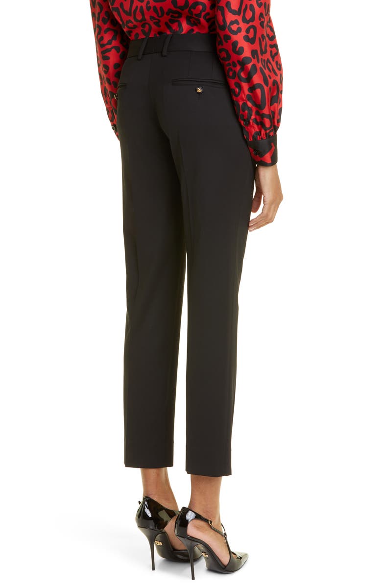 Dolce&Gabbana Turlington Wool Stretch Gabardine Pants, Alternate, color, Black