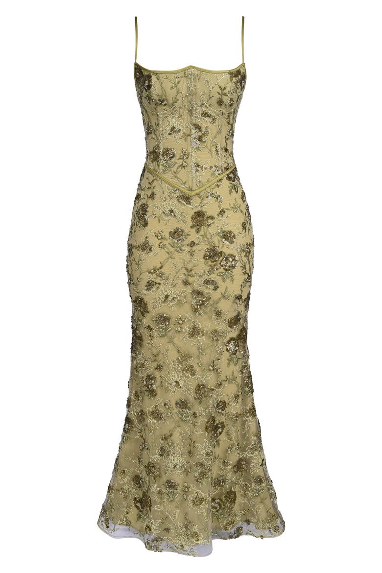 Naima Bronze Embellished Corset, Alternate, color, BRONZE