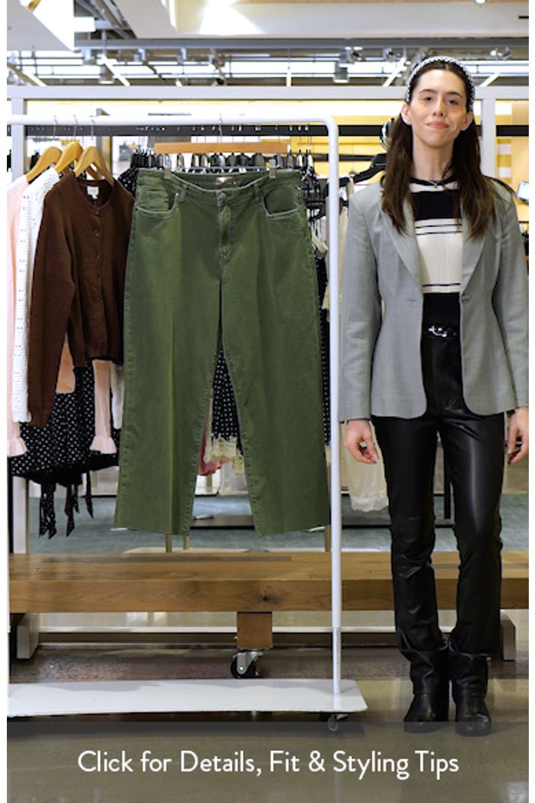 Raw Hem High Waist Ankle Wide Leg Jeans video