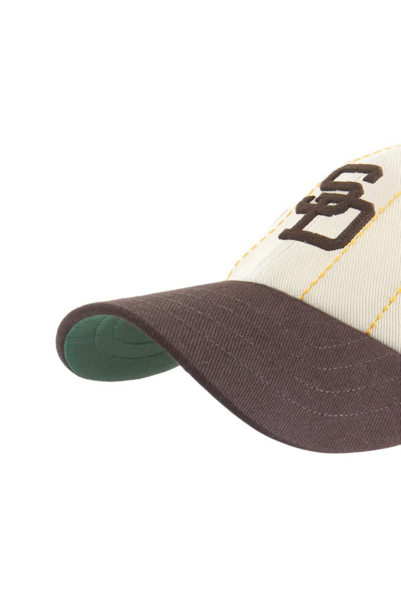 '47 Men's '47 x Rawlings Natural/Brown San Diego Padres Pinstripe Clean Up Adjustable Hat, Alternate, color, Natural
