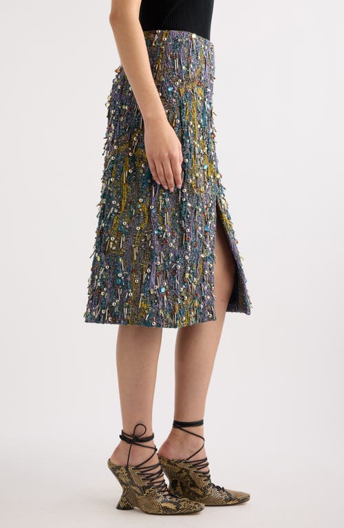 Dries Van Noten Shera Embellished Midi Skirt In Yellow