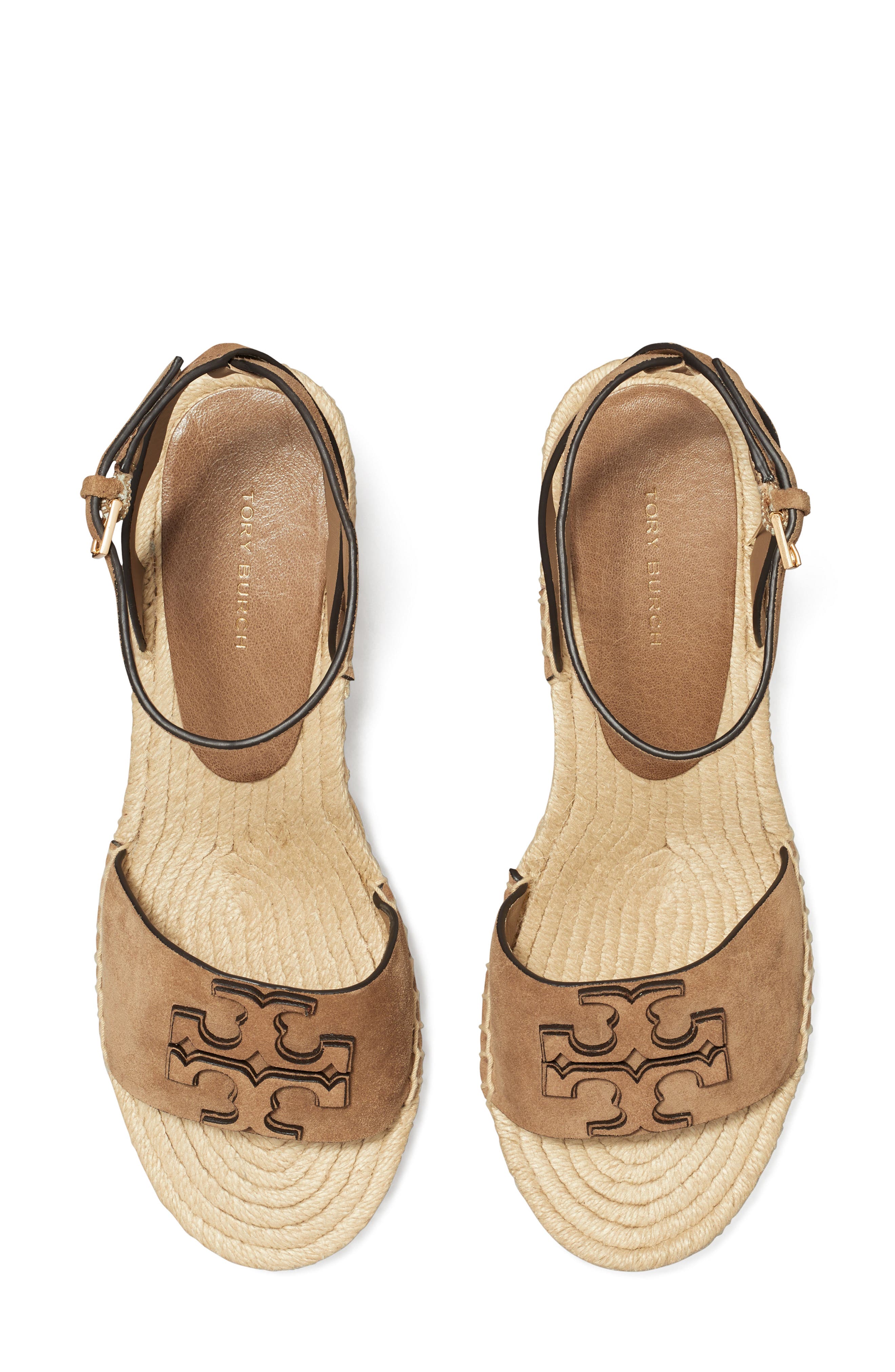 Tory Burch Ines Ankle Strap Espadrille Platform Wedge Sandal, Alternate, color, Ceramic Taupe