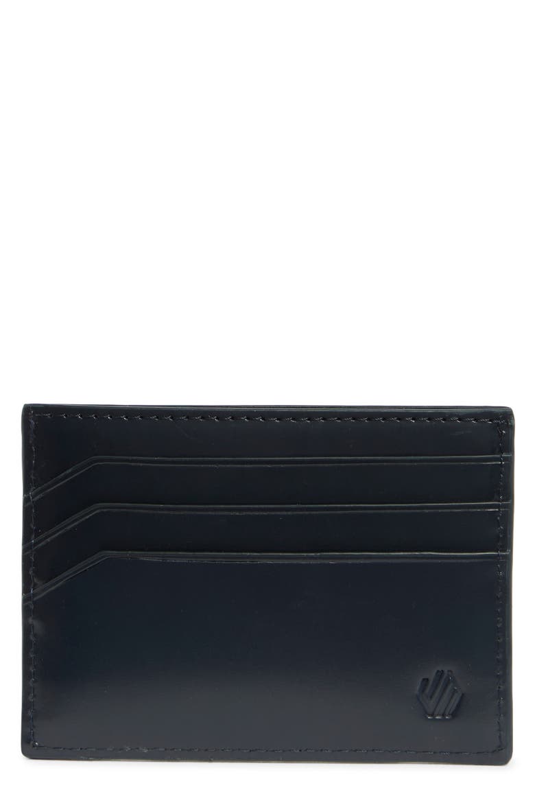 Brushoff Leather Card Wallet, Main, color, NAVY