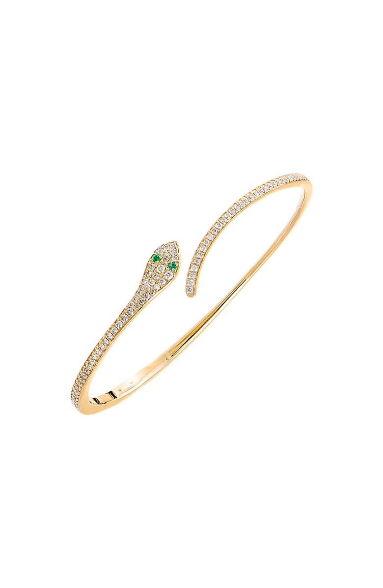 BY ADINA EDEN Diamond Pave Snake Bangle 14K, Main, color,