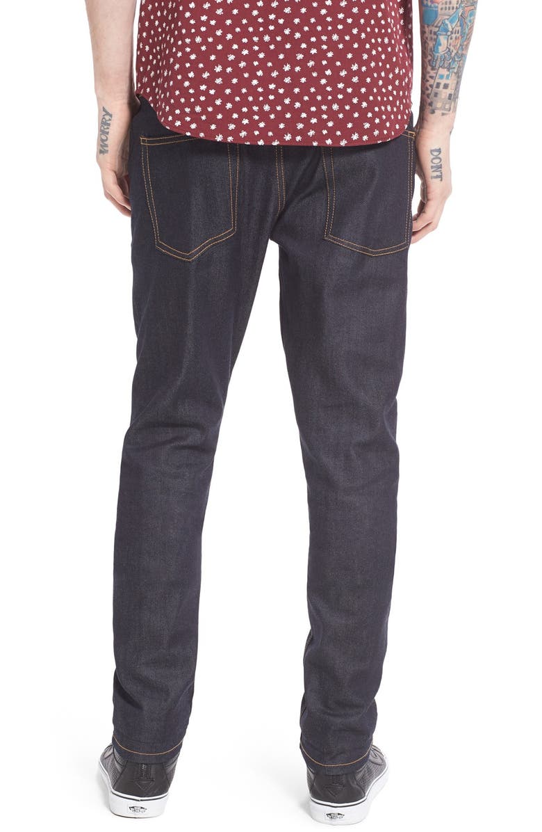 Topman Slim Fit Raw Denim Jeans, Alternate, color,