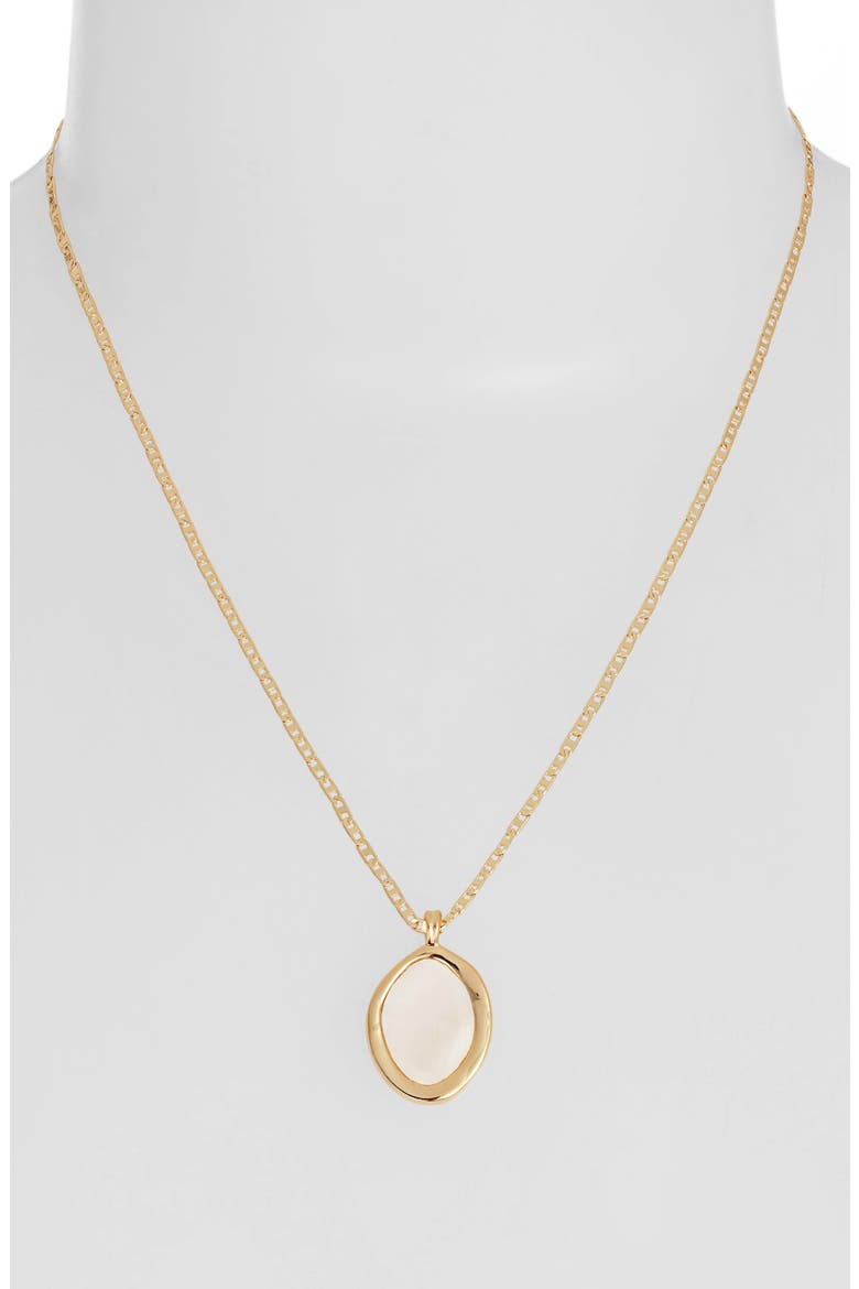 Isla Mother of Pearl Pendant Necklace, Alternate, color, HIGH POLISH GOLD