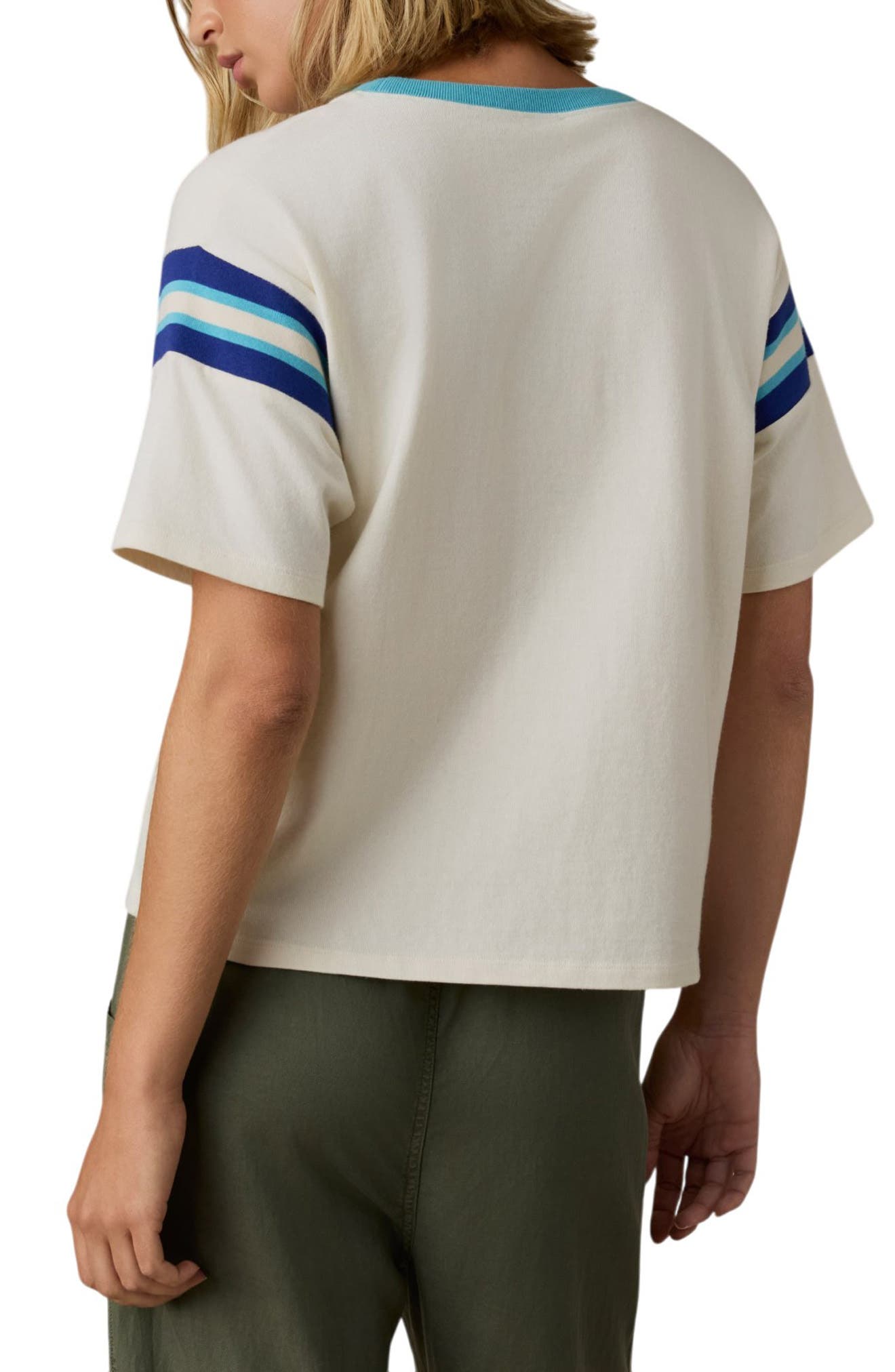 Throwback Stripe Sleeve Organic Cotton T-Shirt - image 2